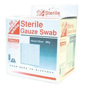 LIVINGSTONE Gauze Swabs | 10 x 10 cm x 8 Ply | 100 % Cotton | Sterile | White | 3 Pc | 50 Pack Connect The Lines Australia - Medical Supplies & Equipment
